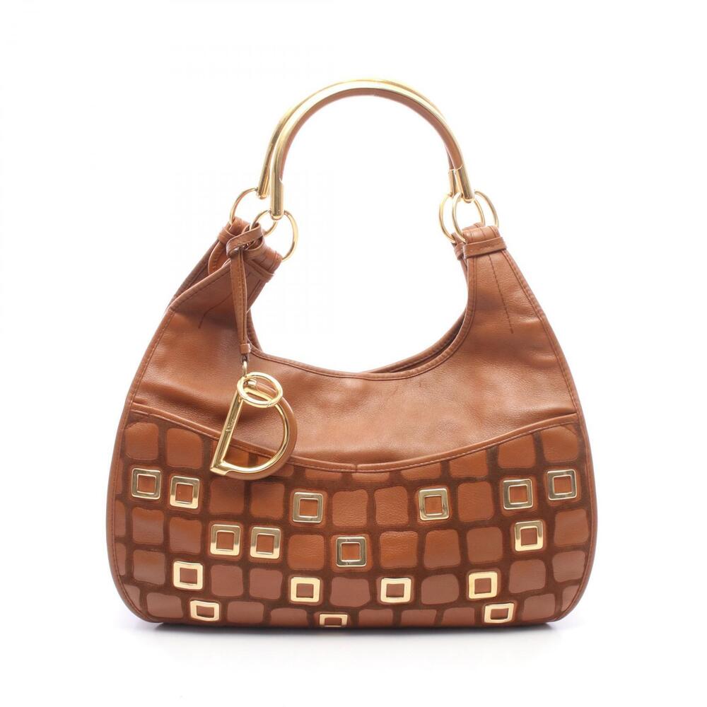 Christian Dior Hobo Shoulder Bag Leather Brown